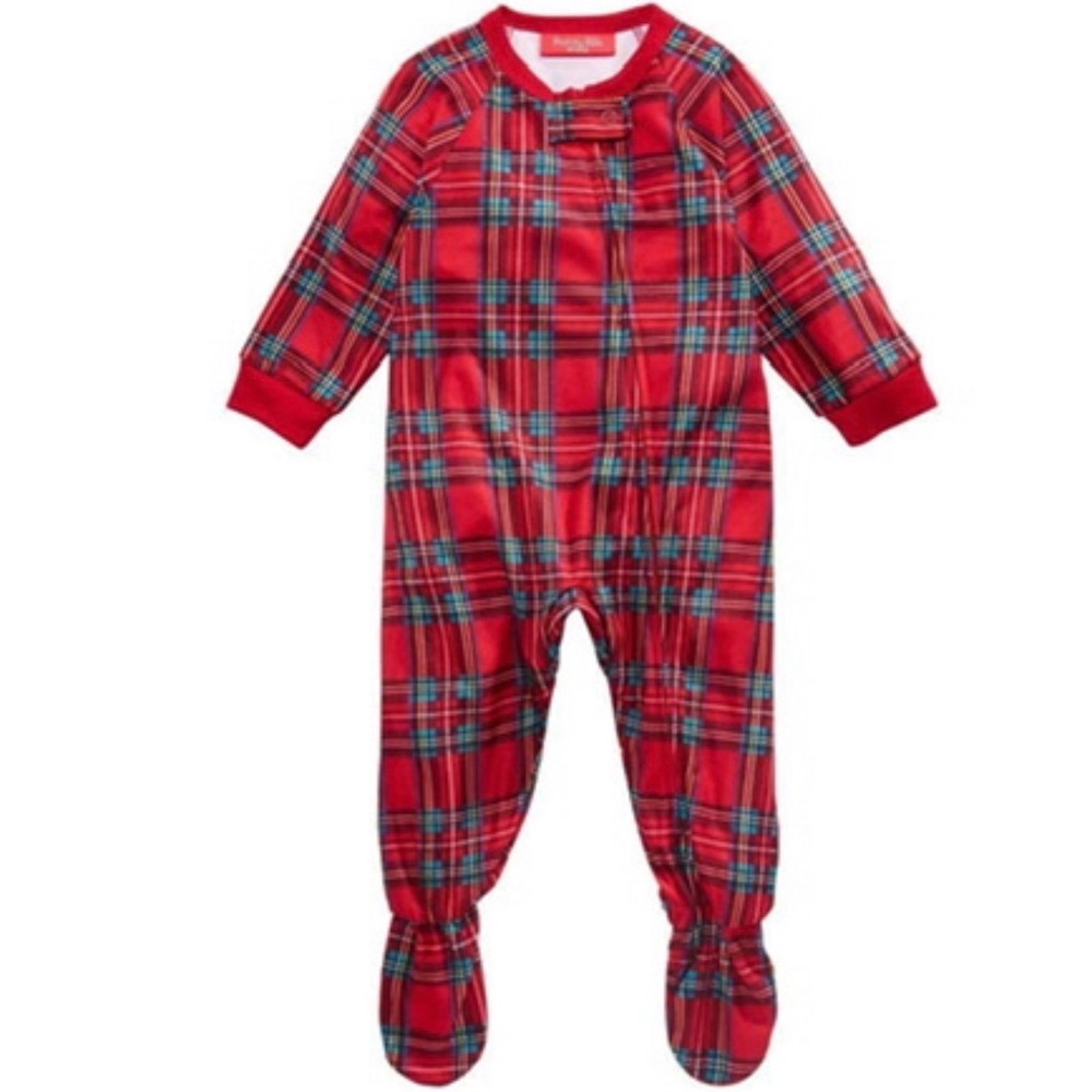 Toddler Brinkley Plaid Footed Sleeper Red Tartan Baby 18MO Holiday Christmas